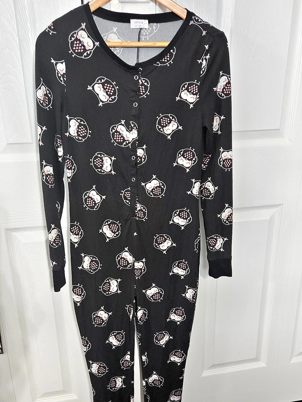 Ardene Owl Print Footed Pajama Romper Size XS Like New